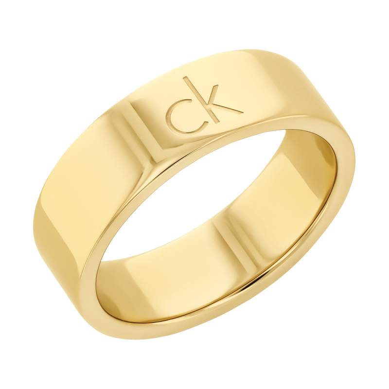 Bague CALVIN KLEIN acier doré jaune trio - vue 3