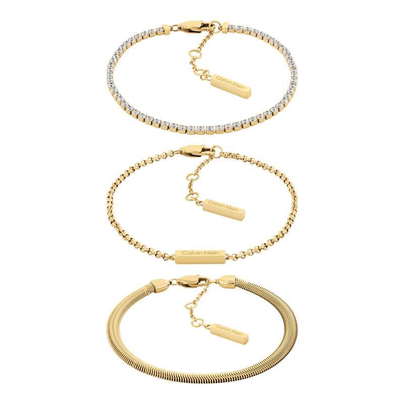 Bracelet CALVIN KLEIN acier doré Trio - vue 1