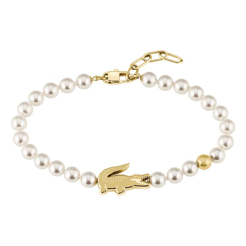Bracelet LACOSTE matchpoint acier doré perles longueur 16 cm - vue 1