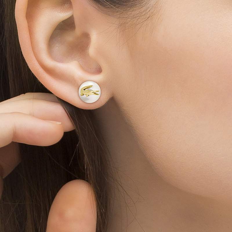 BOUCLES D'OREILLES LACOSTE Matchpoint ACIER INOXYDABLE - vue porté 1