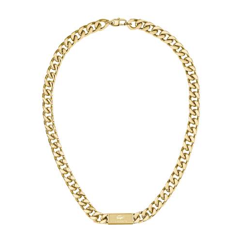 Collier LACOSTE backhand acier doré longueur 56 cm