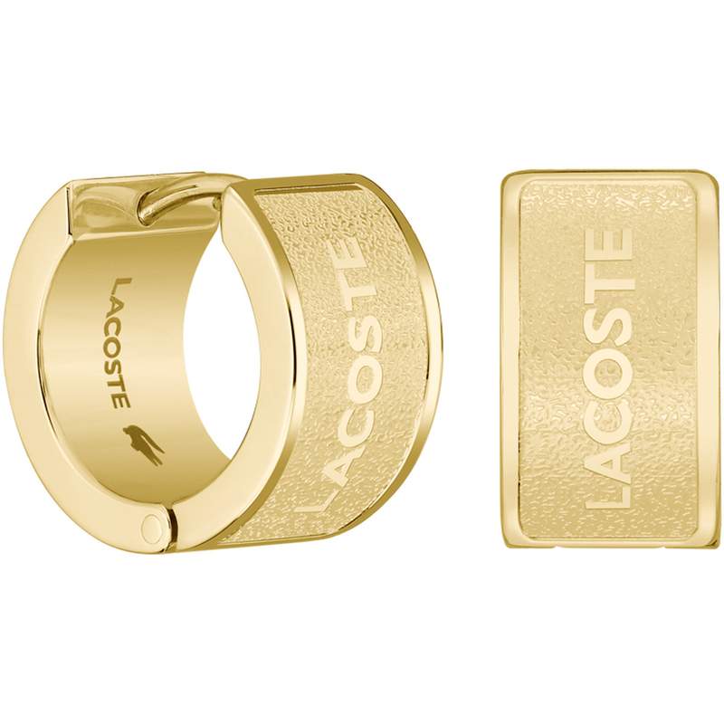 Boucle d'oreilles LACOSTE backhand acier doré - vue 3