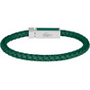 Bracelet LACOSTE Rokel acier cuir vert longueur 19 cm - vue V3