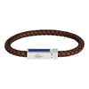 Bracelet LACOSTE Rokel acier cuir marron longueur 19 cm - vue V1