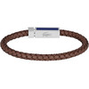 Bracelet LACOSTE Rokel acier cuir marron longueur 19 cm - vue V3