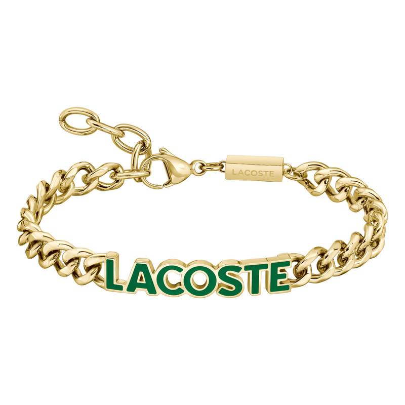 Bracelet LACOSTE script acier doré vert longueur 18 cm - vue 1