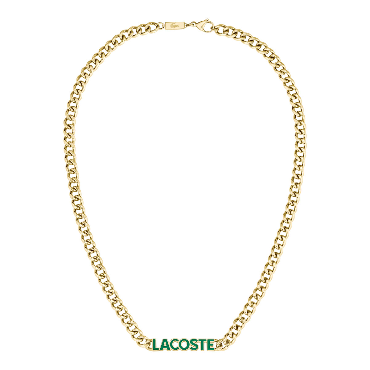 Collier LACOSTE umpire acier vert longueur 55 cm