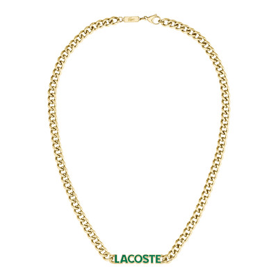 Collier LACOSTE umpire acier vert longueur 55 cm