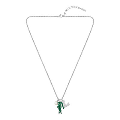 Collier LACOSTE umpire acier vert longueur 60 cm