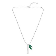 Collier LACOSTE umpire acier vert longueur 60 cm