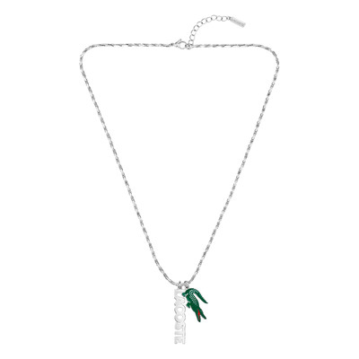 Collier LACOSTE umpire acier vert longueur 60 cm