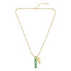 Collier LACOSTE umpire acier doré vert longueur 60 cm - vue V1