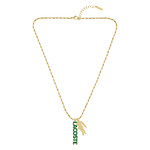 Collier LACOSTE umpire acier doré vert longueur 60 cm - vue 1