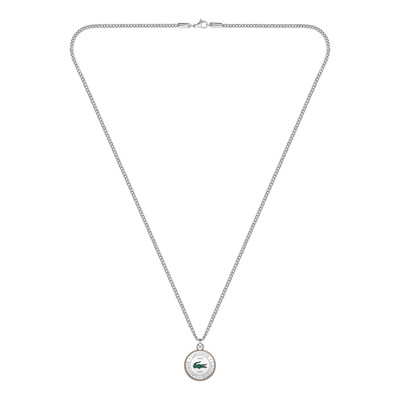 Collier LACOSTE matchpoint acier doré perles longueur 60 cm