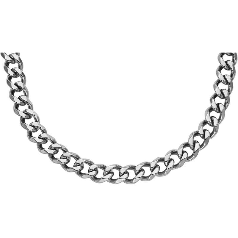 Collier FOSSIL acier inoxydable argent longueur 58 cm - vue 1