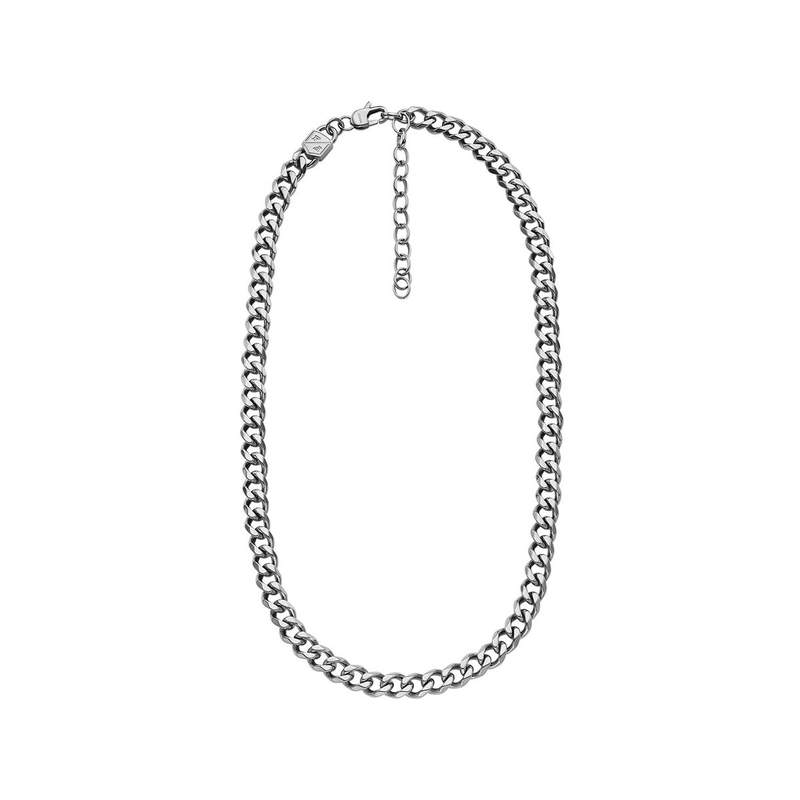 Collier FOSSIL acier inoxydable argent longueur 58 cm - vue 2