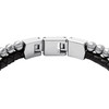 Bracelet FOSSIL acier inoxydable cuir noir - vue V3