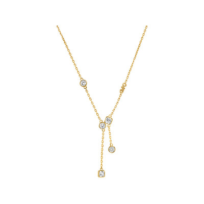 Collier Michael Kors argent doré oxyde de zirconiums 40 cm