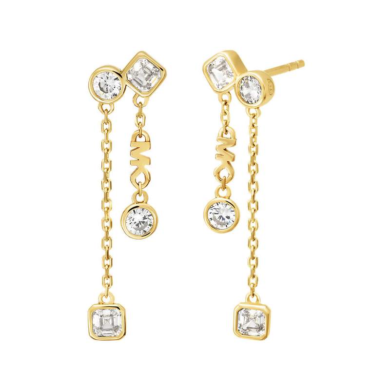 Boucles d'oreille MICHAEL KORS argent doré oxyde de zirconiums - vue 1