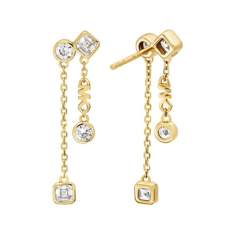 Boucles d'oreille MICHAEL KORS argent doré oxyde de zirconiums - vue 2