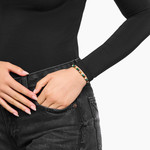 Bracelet argent pierre synthétiques vert 19 cm - vue porté 1