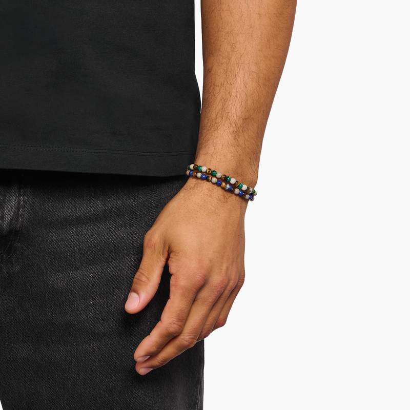 Bracelet THOMAS SABO argent pierre synthétiques bleu - vue porté 2