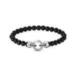 Bracelet THOMAS SABO argent obsidiennes noir - vue 1
