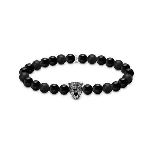 Bracelet THOMAS SABO silver black cat obsidian black