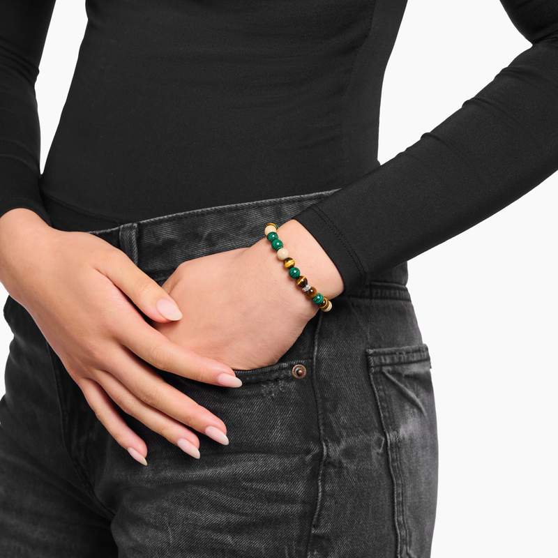 Bracelet THOMAS SABO argent pierre synthétiques vert - vue porté 1