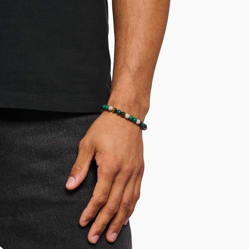 Bracelet THOMAS SABO argent pierre synthétiques vert - vue porté 2
