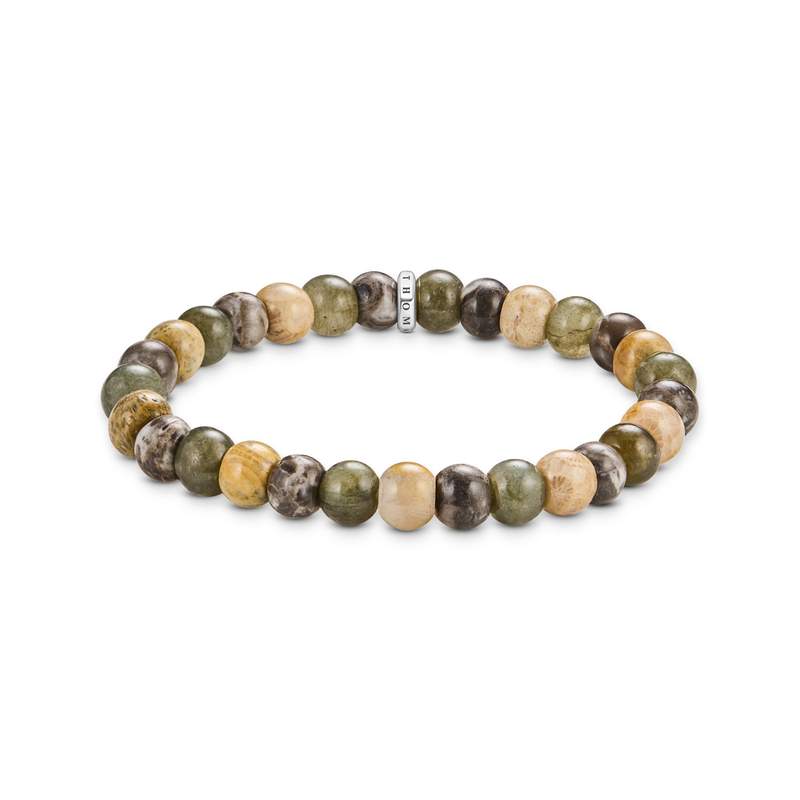 Bracelet THOMAS SABO argent jaspes vert - vue 1