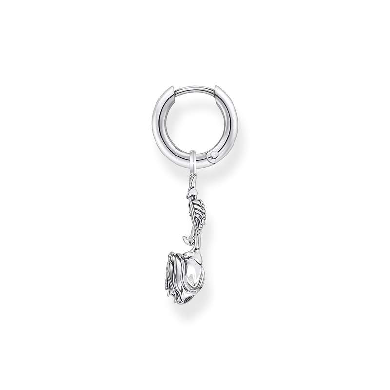 Boucle d'oreille individuelle THOMAS SABO argent motif rose - vue 2