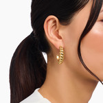 Boucles d'oreille THOMAS SABO argent doré jaune - vue porté 1