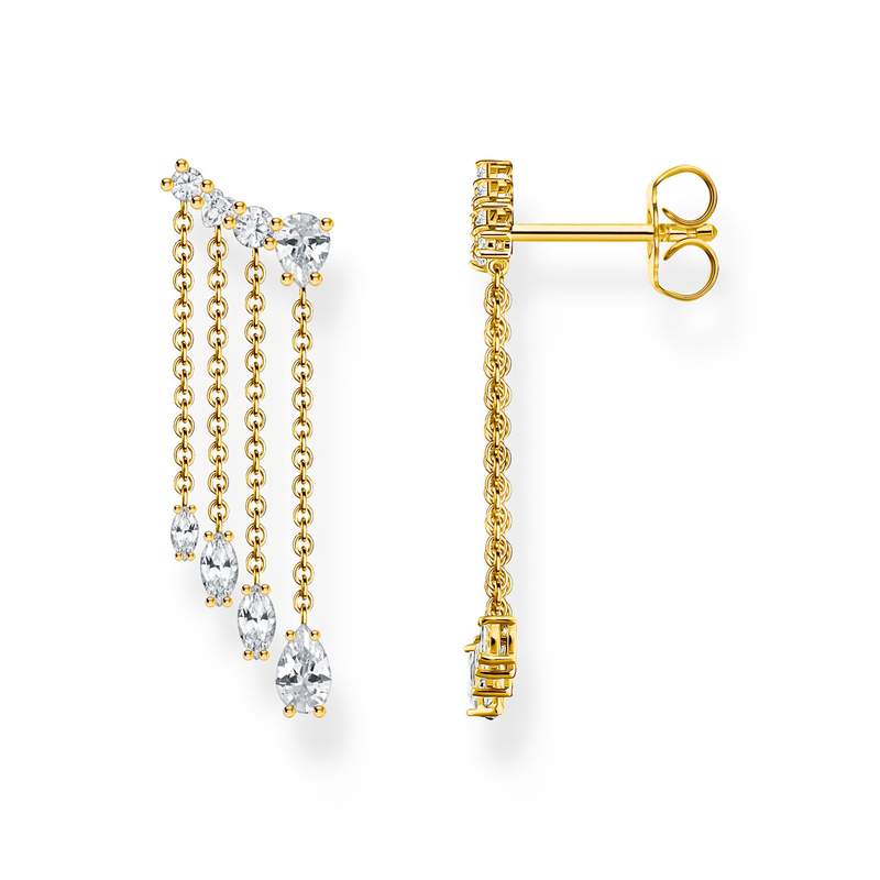 Boucles d'oreille THOMAS SABO argent doré jaune oxyde de zirconiums - vue 1