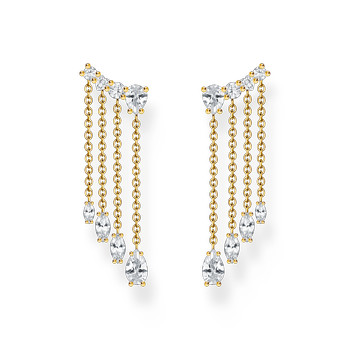 Boucles d'oreille THOMAS SABO argent doré jaune oxyde de zirconiums