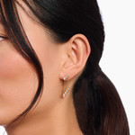 Boucles d'oreille THOMAS SABO argent doré jaune oxyde de zirconiums - vue porté 1