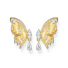 Boucles d'oreille THOMAS SABO argent doré jaune  papillon oxyde de zirconiums - vue VD1