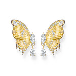 Boucles d'oreille THOMAS SABO argent doré jaune  papillon oxyde de zirconiums - vue D1