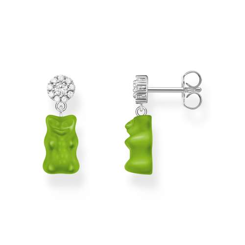 Boucles d'oreille THOMAS SABO argent ourson vert oxyde de zirconiums
