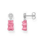 Boucles d'oreille THOMAS SABO argent ourson rose oxyde de zirconiums - vue 1