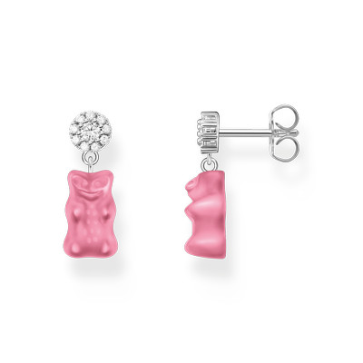 Boucles d'oreille THOMAS SABO argent ourson rose oxyde de zirconiums