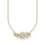 Collier THOMAS SABO argent doré jaune fleur oxyde de zirconiums 45cm - vue 1