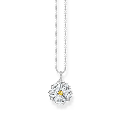 Collier THOMAS SABO argent fleur oxyde de zirconiums 45cm