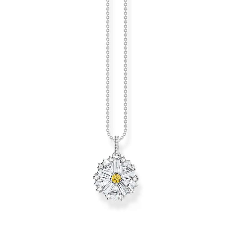 Collier THOMAS SABO argent fleur oxyde de zirconiums 45cm - vue 1