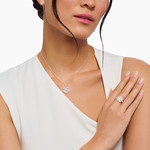 Collier THOMAS SABO argent fleur oxyde de zirconiums 45cm - vue porté 1