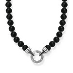 Collier THOMAS SABO argent obsidiennes noir 60cm - vue 1