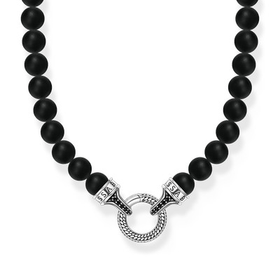 Collier THOMAS SABO argent obsidiennes noir 60cm