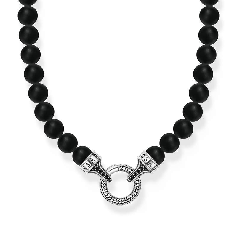 Collier THOMAS SABO argent obsidiennes noir 60cm - vue 1