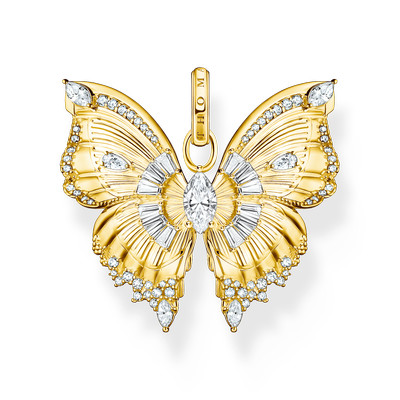 Pendentif THOMAS SABO argent doré jaune papillon oxyde de zirconiums