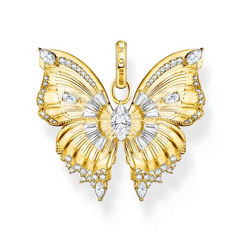 Pendant THOMAS SABO silver gold yellow butterfly zirconium oxide